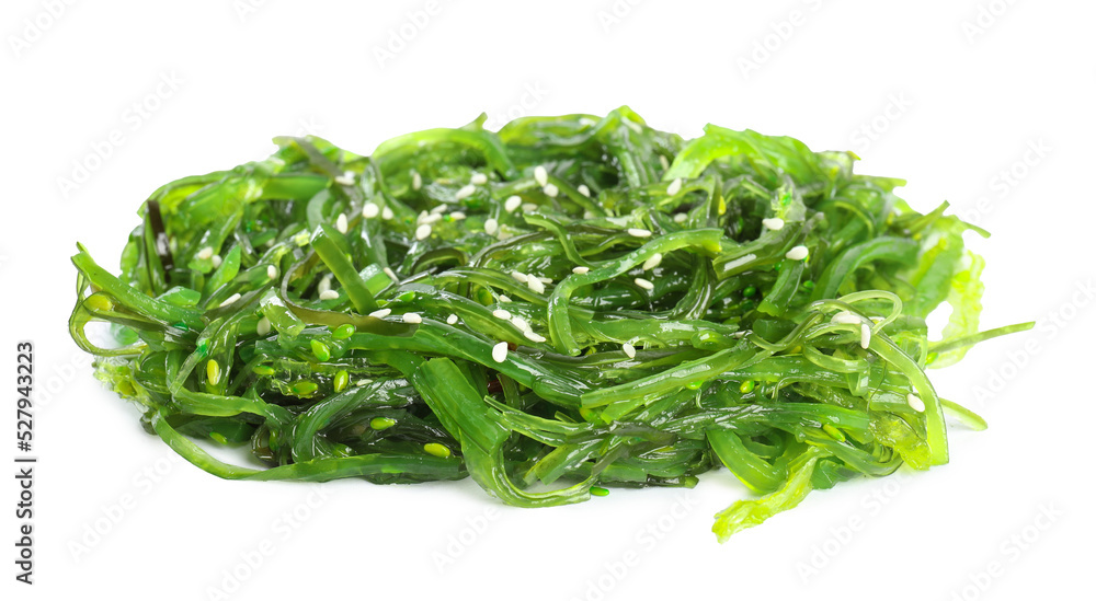 Delicious fresh seaweed salad on white background Delicious fresh seaweed salad on white background