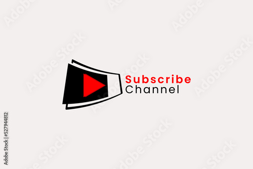 TV channel with play button logo vector icon illustration	