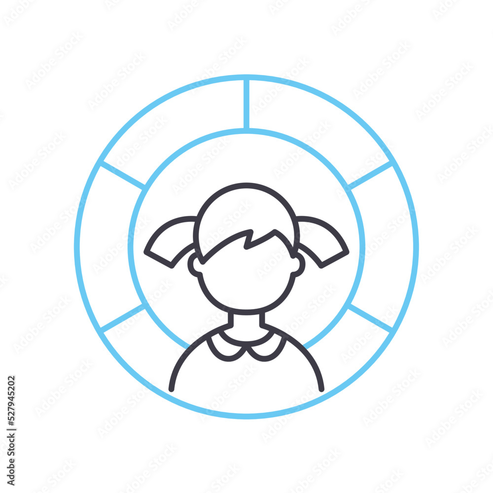 personality model line icon, outline symbol, vector illustration, concept sign personality model line icon, outline symbol, vector illustration, concept sign