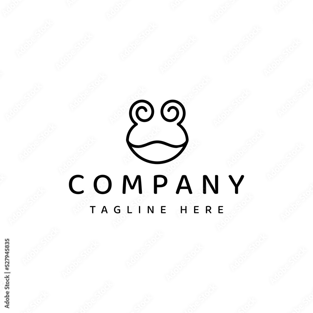 frog with spiral eye logo design frog with spiral eye logo design