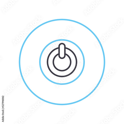 power button line icon, outline symbol, vector illustration, concept sign