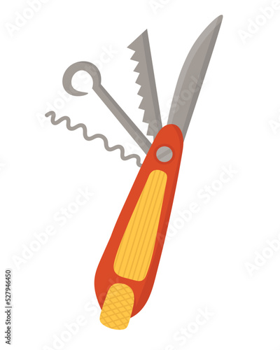 Doodle clipart. Folding knife for the traveler. All objects are repainted.
