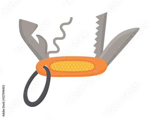 Doodle clipart. Folding knife for the traveler. All objects are repainted.