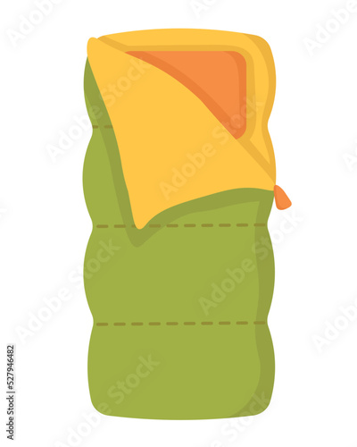 Doodle clipart. Travel sleeping bag. All objects are repainted.