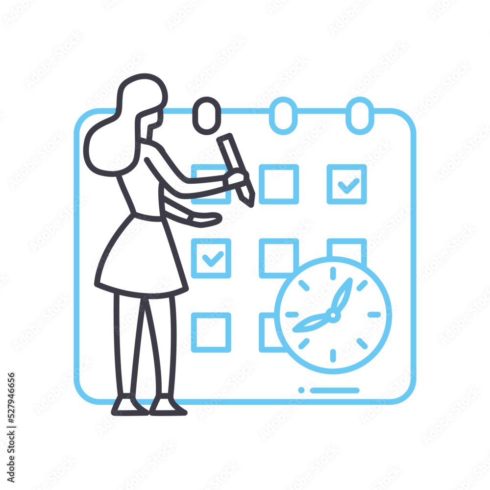 planning line icon, outline symbol, vector illustration, concept sign planning line icon, outline symbol, vector illustration, concept sign