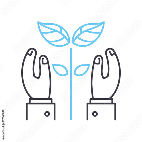 plant coservation line icon, outline symbol, vector illustration, concept sign