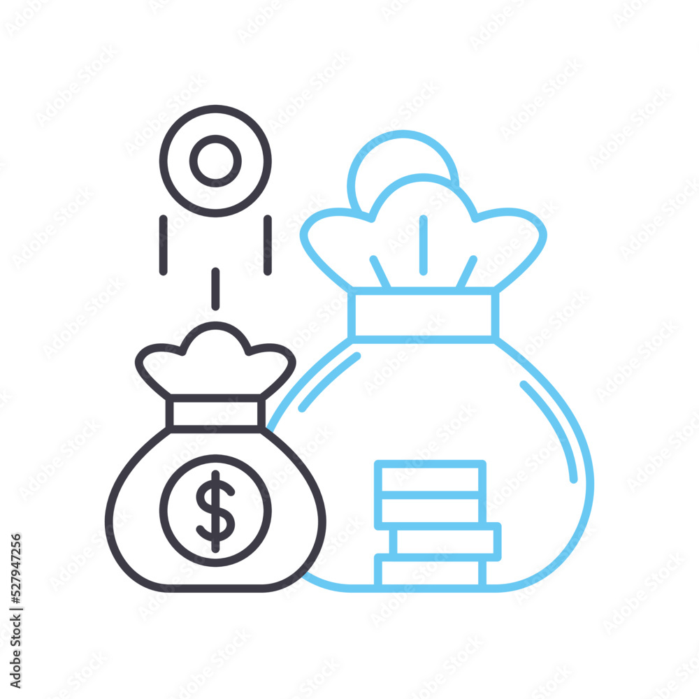 profit line icon, outline symbol, vector illustration, concept sign