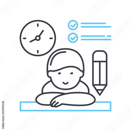 procrastination line icon, outline symbol, vector illustration, concept sign