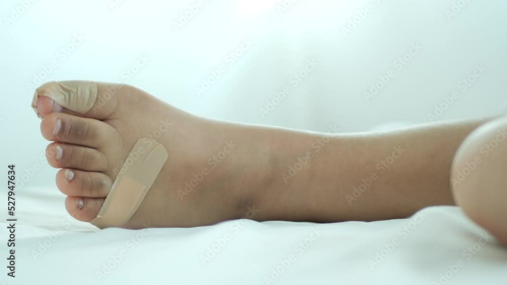 adhesive bandage child feet on bed adhesive bandage child feet on bed