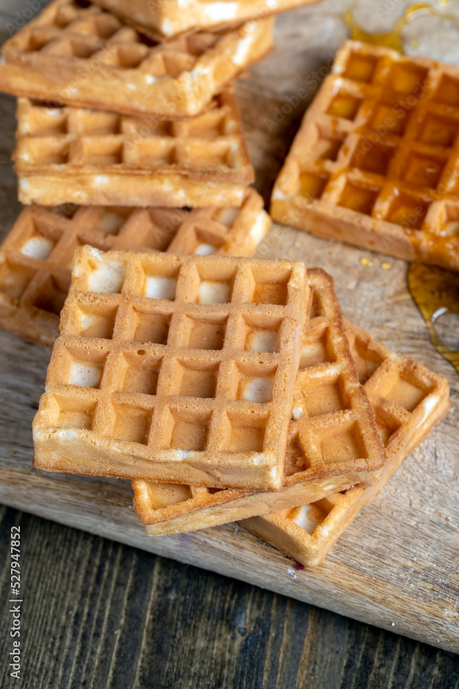square sweet soft waffles in bee honey square sweet soft waffles in bee honey
