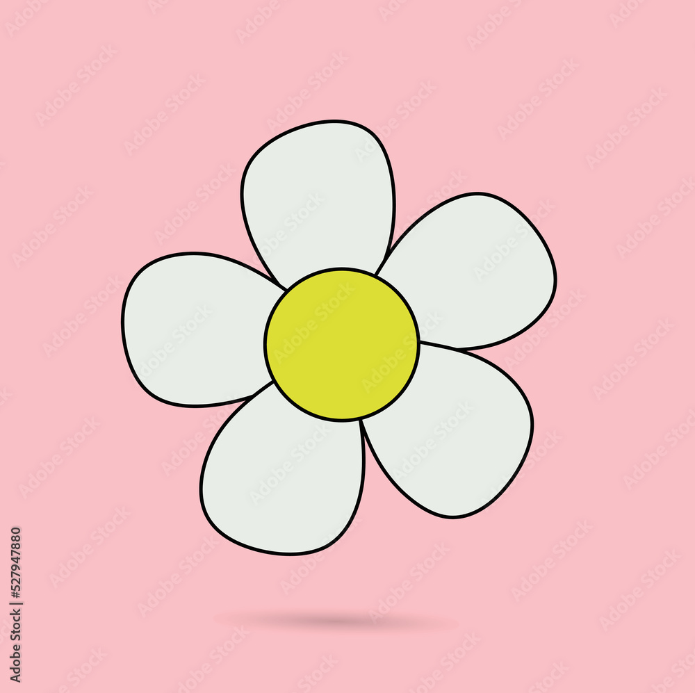 White flower icon vector illustration for decoration images