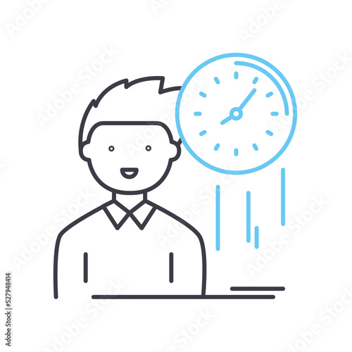punctuality line icon, outline symbol, vector illustration, concept sign