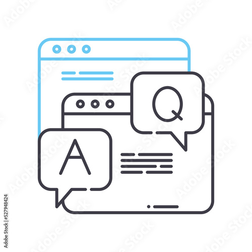 questions and answers line icon, outline symbol, vector illustration, concept sign