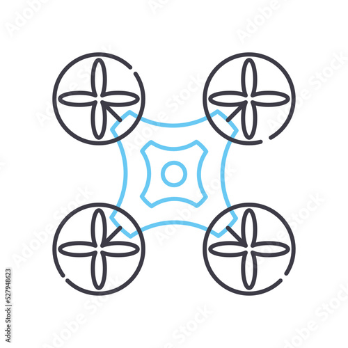quadcopter line icon, outline symbol, vector illustration, concept sign