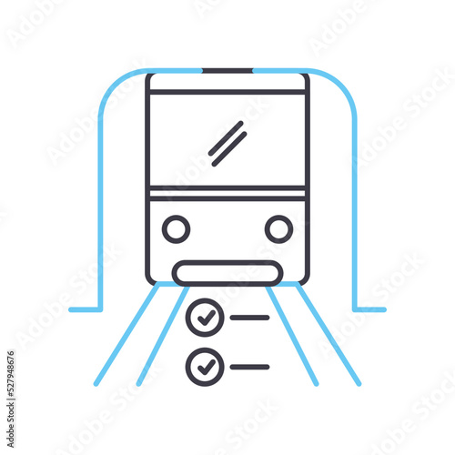 public transport guidelines line icon, outline symbol, vector illustration, concept sign