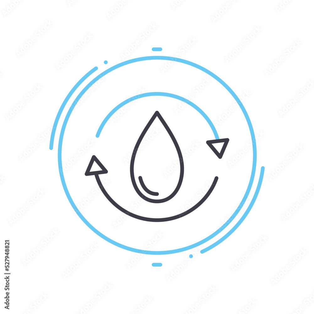 purified water line icon, outline symbol, vector illustration, concept sign purified water line icon, outline symbol, vector illustration, concept sign