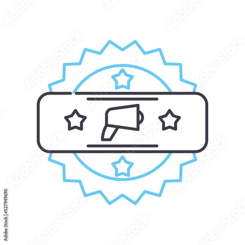 promotion line icon, outline symbol, vector illustration, concept sign