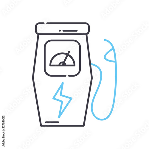 recharge station line icon, outline symbol, vector illustration, concept sign