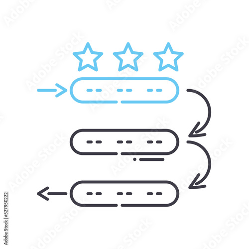 rebranding line icon, outline symbol, vector illustration, concept sign