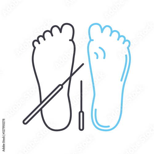 reflexology line icon, outline symbol, vector illustration, concept sign