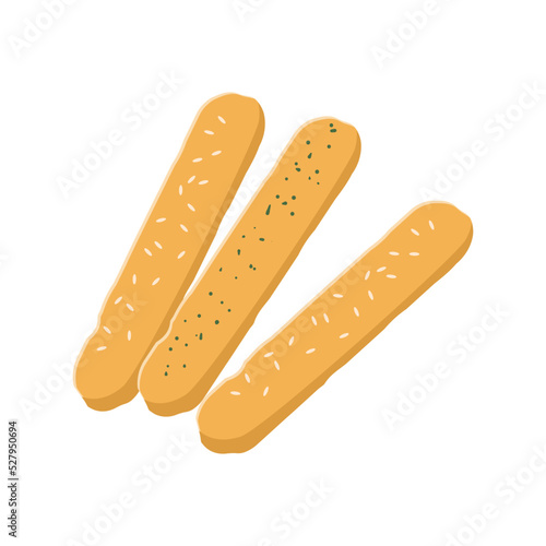 Breadstick vector illustration with flat style on isolated background