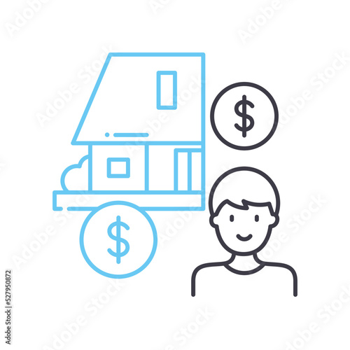 real estate brocker line icon, outline symbol, vector illustration, concept sign photo