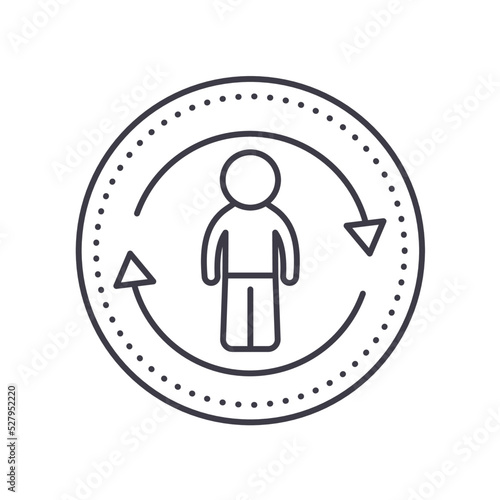returning visitors line icon, outline symbol, vector illustration, concept sign