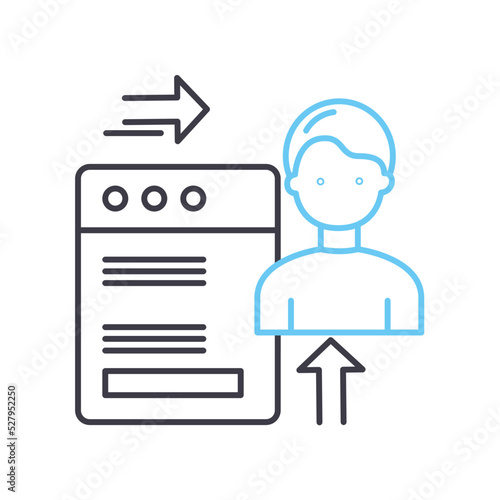 return visitors line icon, outline symbol, vector illustration, concept sign