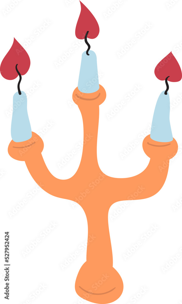 Candlestick for three candles vector illustration