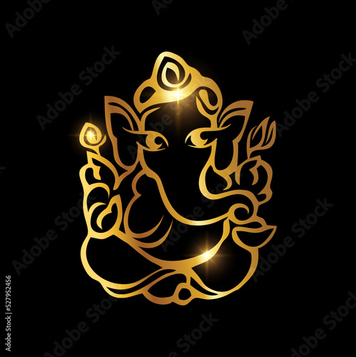 Golden Ganesh Puja. ganesh Chaturthi Sign