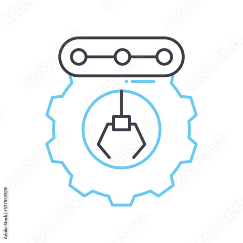 remote operations line icon, outline symbol, vector illustration, concept sign
