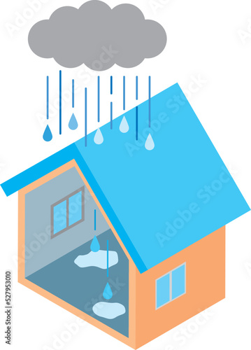 雨漏りトラブルの住宅