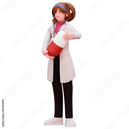 3D Character Female Doctor Illustration