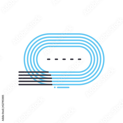 running track line icon, outline symbol, vector illustration, concept sign