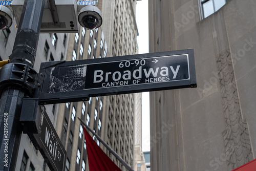 New York City, USA - August 17, 2022: The Broadway street sign is seen in New York City, USA Fototapet