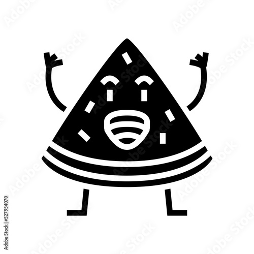 character watermelon glyph icon vector. character watermelon sign. isolated symbol illustration
