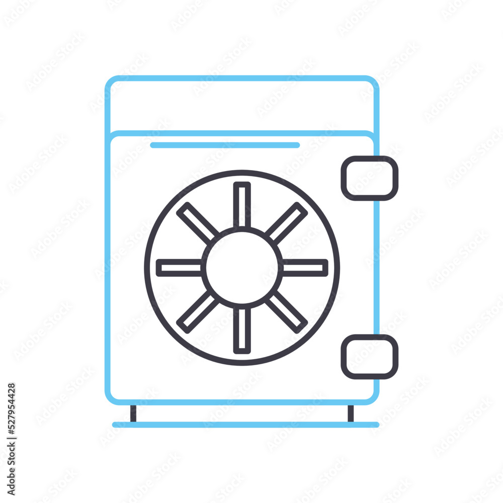 safe deposit box line icon, outline symbol, vector illustration, concept sign safe deposit box line icon, outline symbol, vector illustration, concept sign