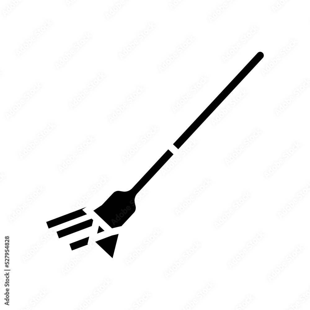 watermelon fork cutter glyph icon vector. watermelon fork cutter sign. isolated symbol illustration