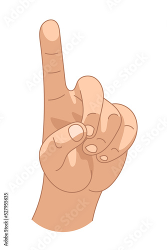 Index finger pointing up vector illustration.