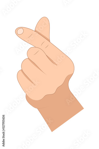 Finger heart korean gesture vector illustration.
