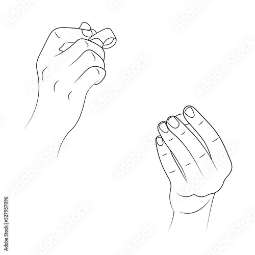 The jeweler looks at the stone through a magnifying glass vector illustration.