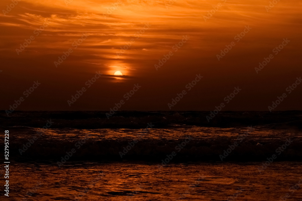 Beautiful sunset in the dark ,at Indian beach Beautiful sunset in the dark ,at Indian beach