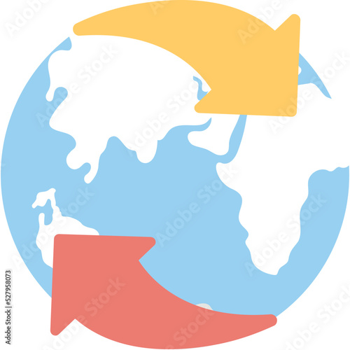 Globe Arrows Vector Icon