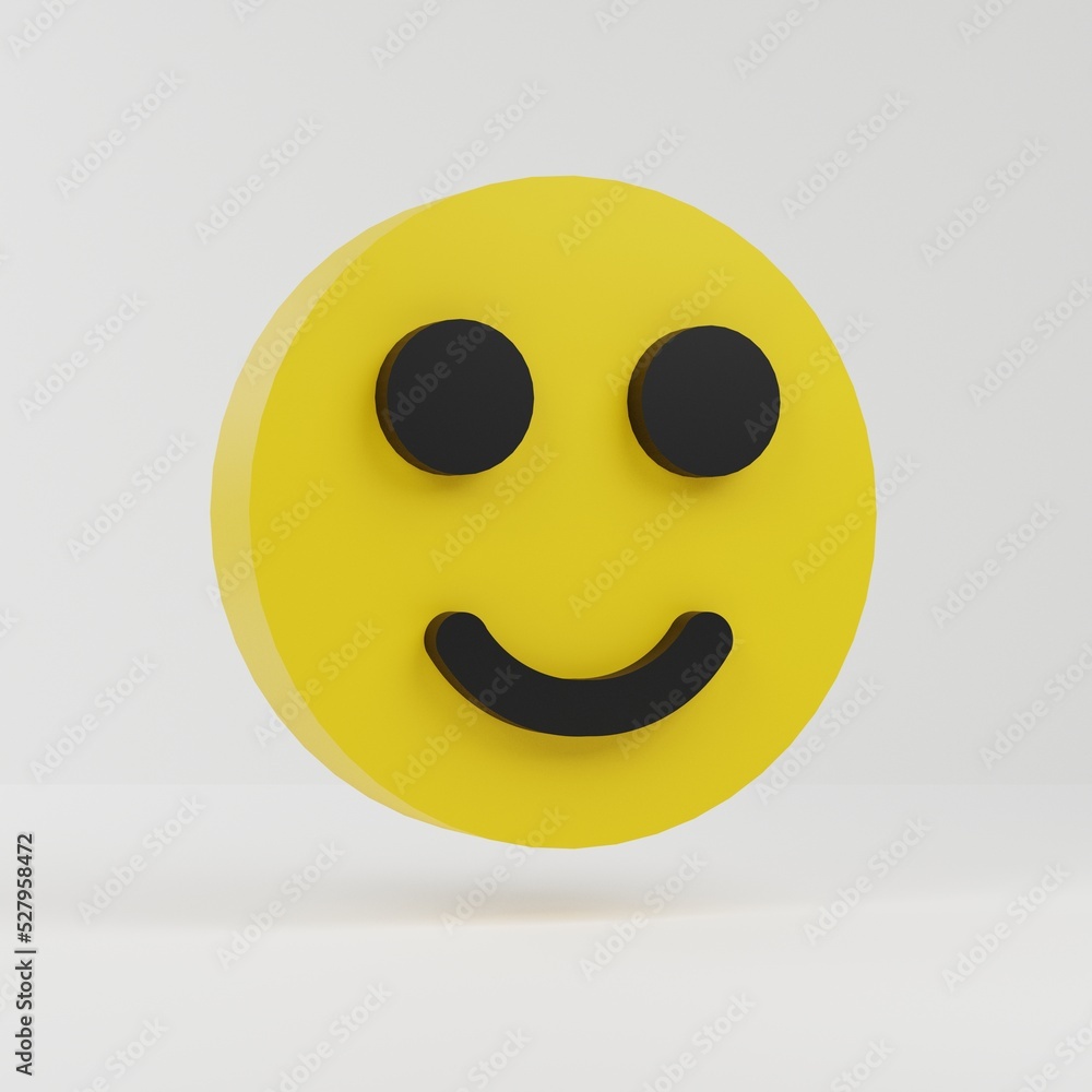 smile face 3d emoticon, shows emotion for positive reaction, 3d rendering smile face 3d emoticon, shows emotion for positive reaction, 3d rendering