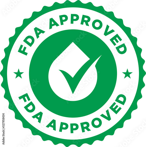 FDA Approved Food and Drug Administration icon, symbol, label, badge, logo, seal