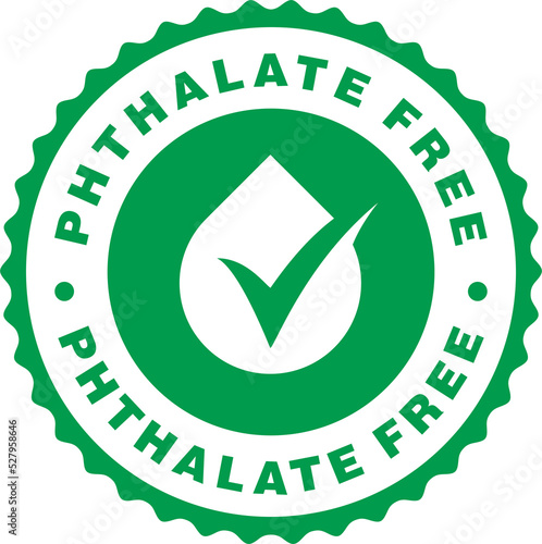 Phthalate free icon badge rubber stamp Round isolated symbol 