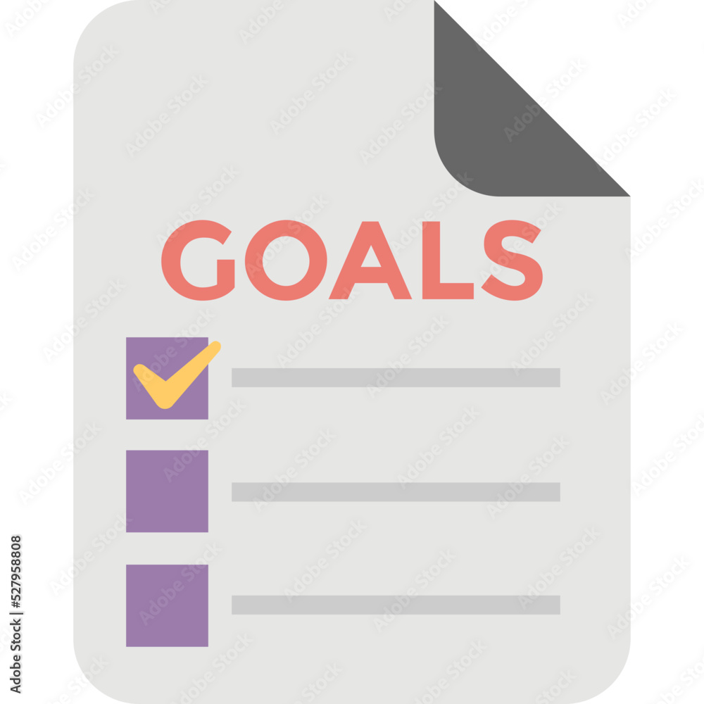 Goal List Vector Icon Goal List Vector Icon