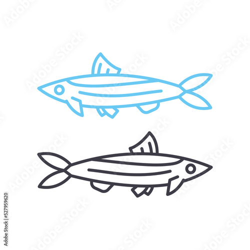 sardine line icon, outline symbol, vector illustration, concept sign
