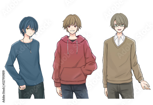 男の子の立ち絵3点セット