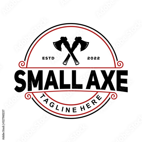 axe vintage logo design template idea